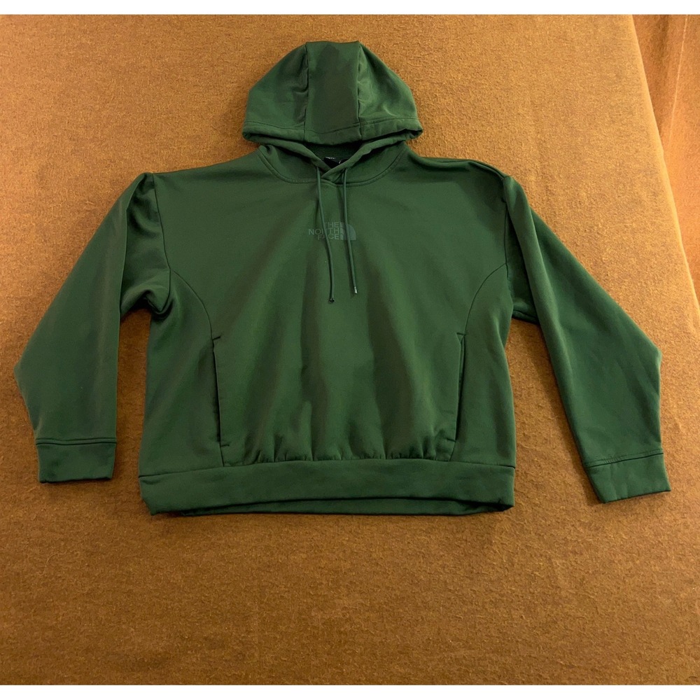 The North Face Mens Large Green Tonal Logo Pullover Hoodie Sweatshirt